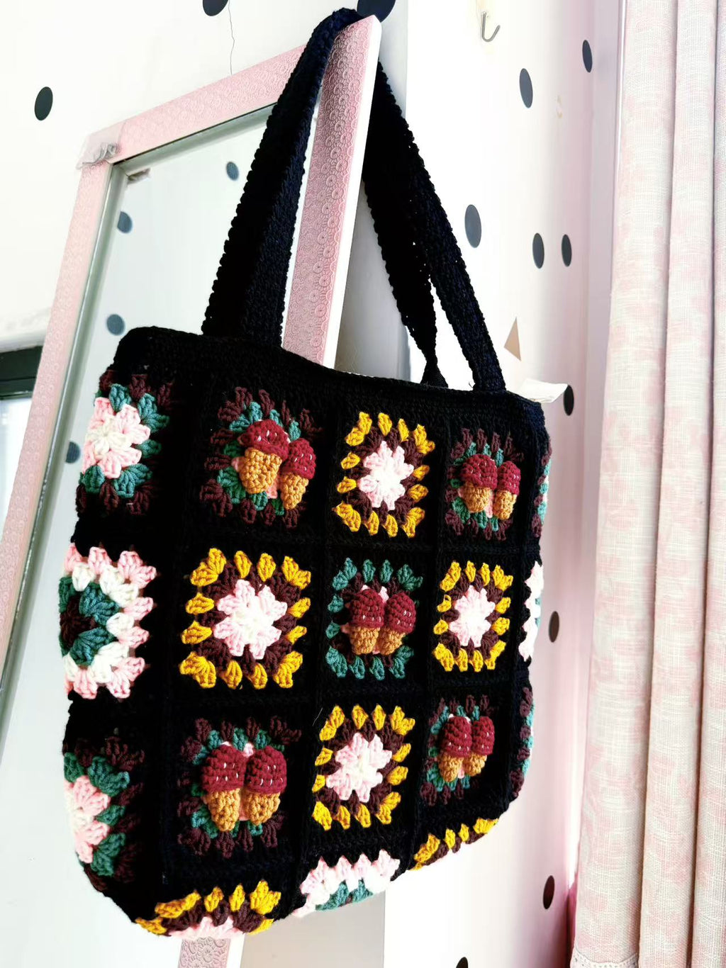 Handmade Crochet Shoulder Bag, Artisan Woven Handbag, Boho Chic Knit Tote, Retro Aesthetic Purse, Unique Hand-Knit Gift for Her, Knot Riot