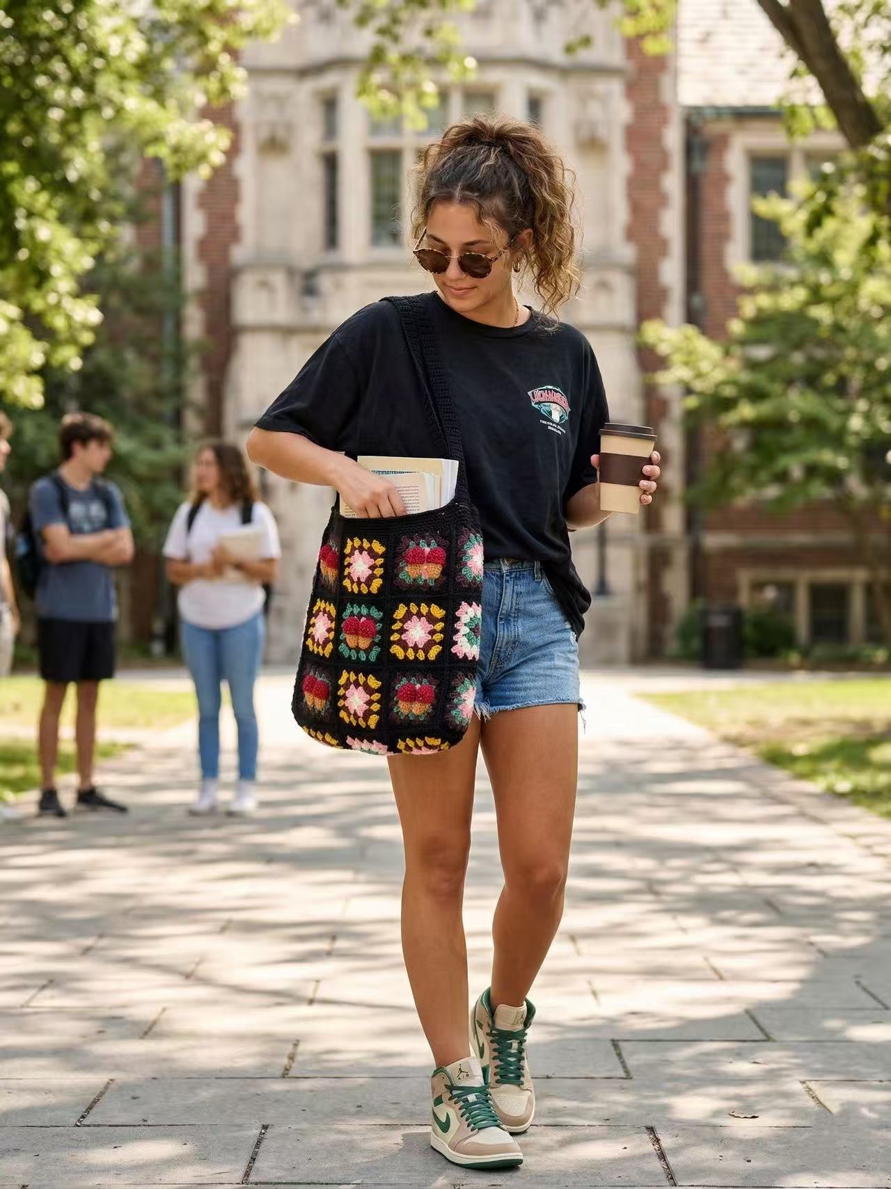 Handmade Crochet Shoulder Bag, Artisan Woven Handbag, Boho Chic Knit Tote, Retro Aesthetic Purse, Unique Hand-Knit Gift for Her, Knot Riot