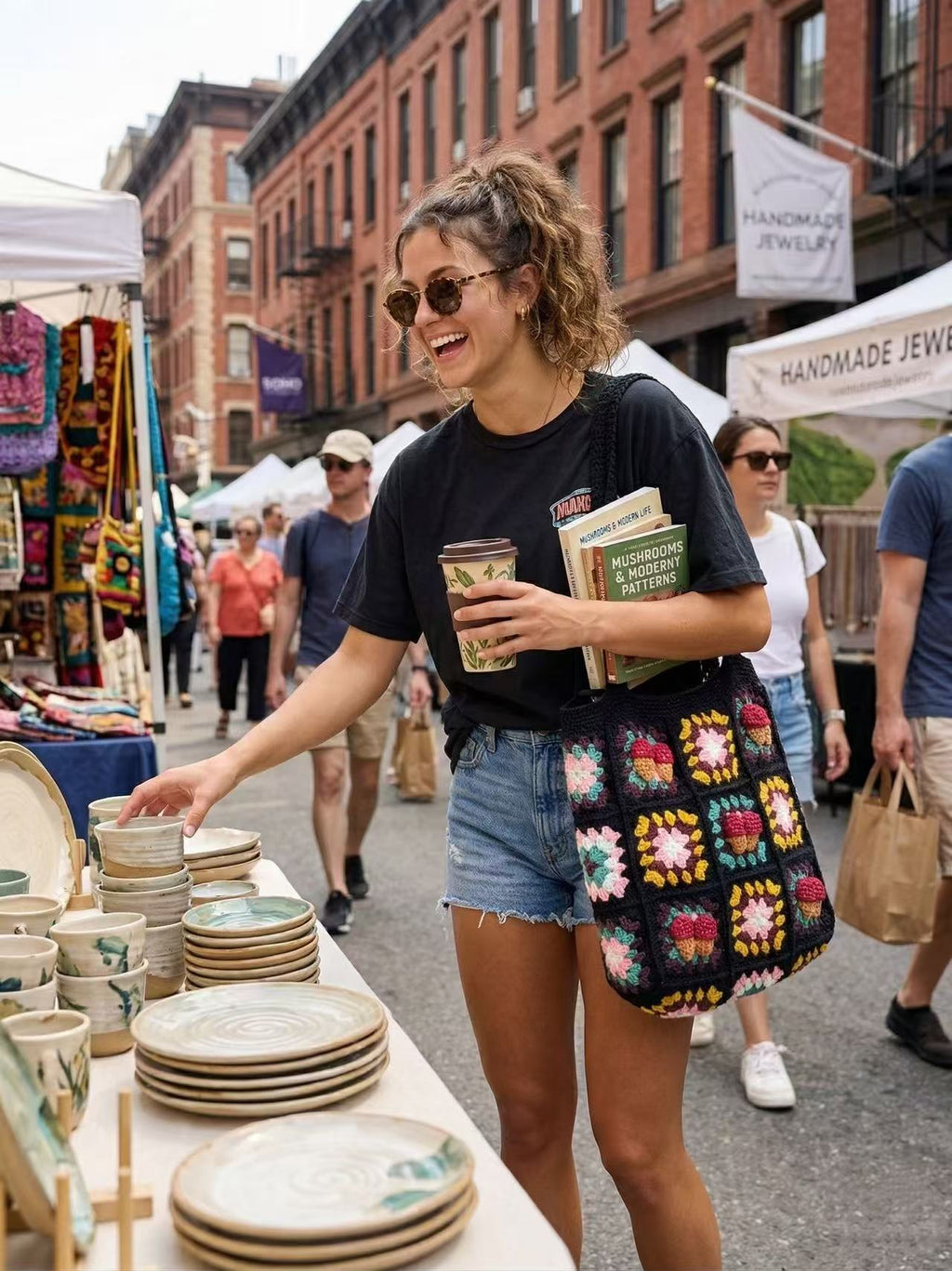 Handmade Crochet Shoulder Bag, Artisan Woven Handbag, Boho Chic Knit Tote, Retro Aesthetic Purse, Unique Hand-Knit Gift for Her, Knot Riot