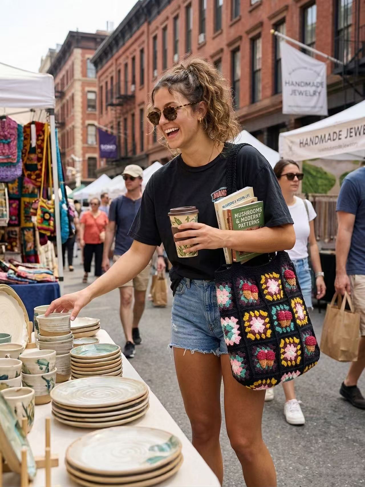 Handmade Crochet Shoulder Bag, Artisan Woven Handbag, Boho Chic Knit Tote, Retro Aesthetic Purse, Unique Hand-Knit Gift for Her, Knot Riot