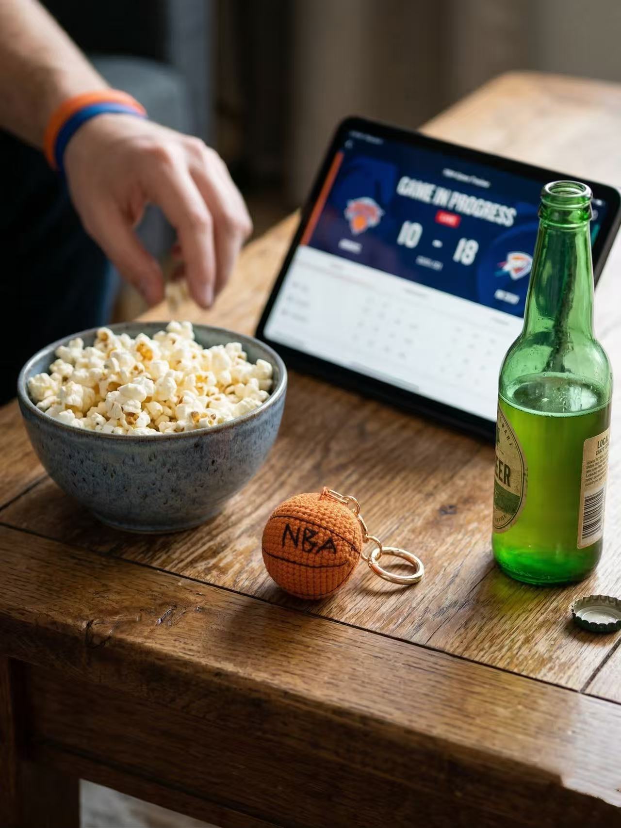 Crochet Basketball Keychain, NBA Fan Bag Charm, Sports Accessory, Backpack Clip