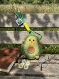 Crocheted Avocado Pouch | Cotton Coin Purse, AirPods Case, Key Fob Wristlet