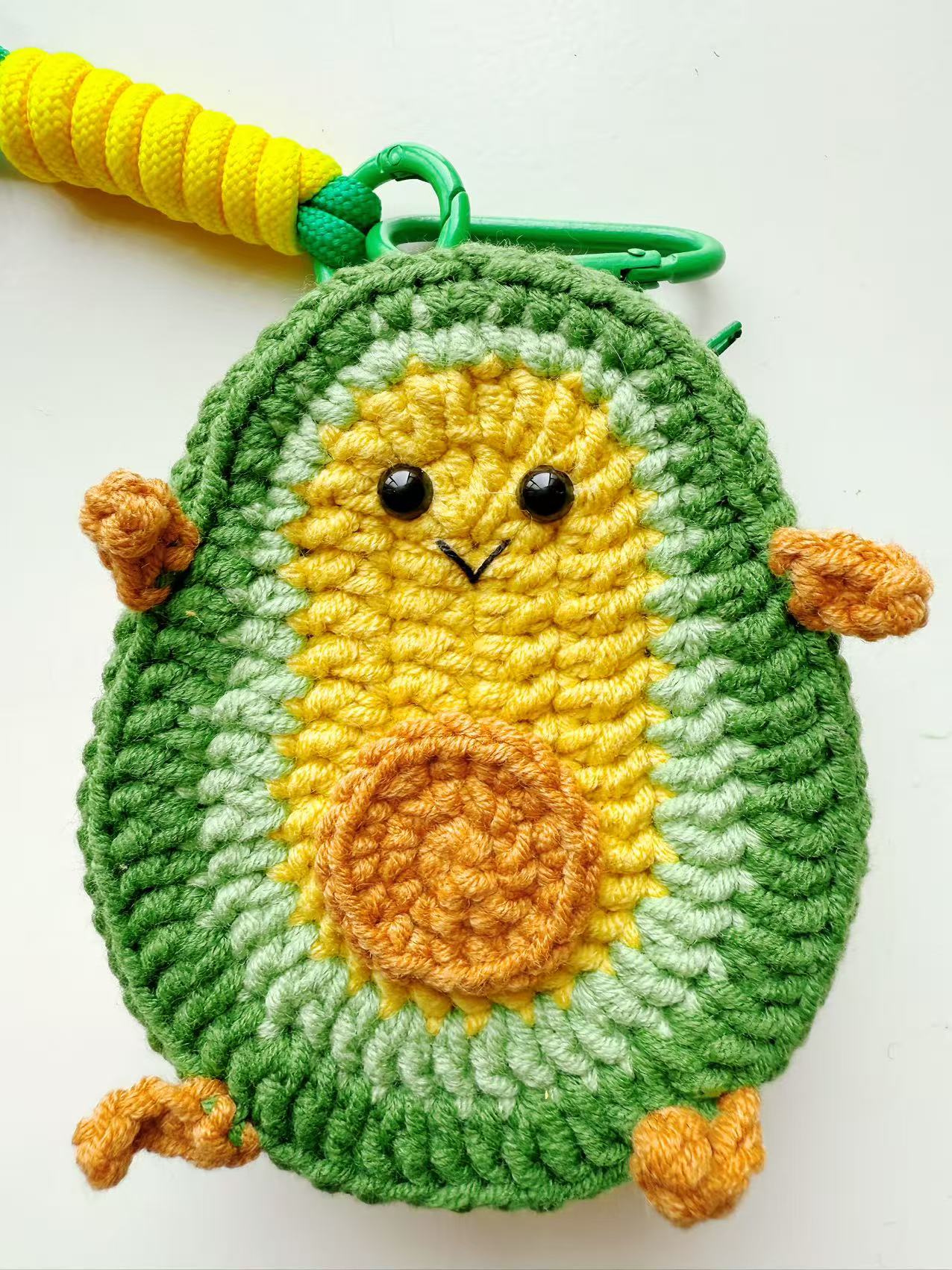 Crocheted Avocado Pouch | Cotton Coin Purse, AirPods Case, Key Fob Wristlet