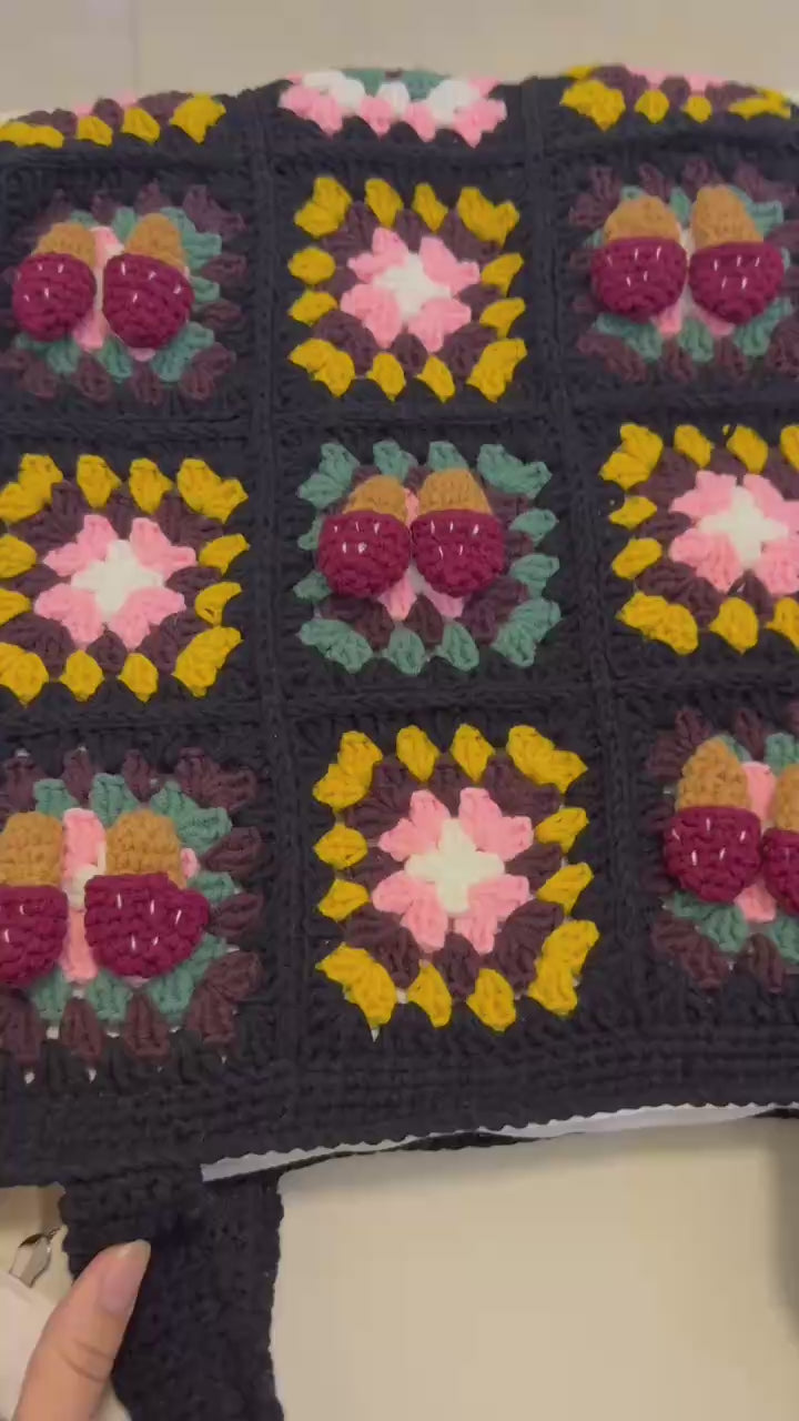 Handmade Crochet Shoulder Bag, Artisan Woven Handbag, Boho Chic Knit Tote, Retro Aesthetic Purse, Unique Hand-Knit Gift for Her, Knot Riot